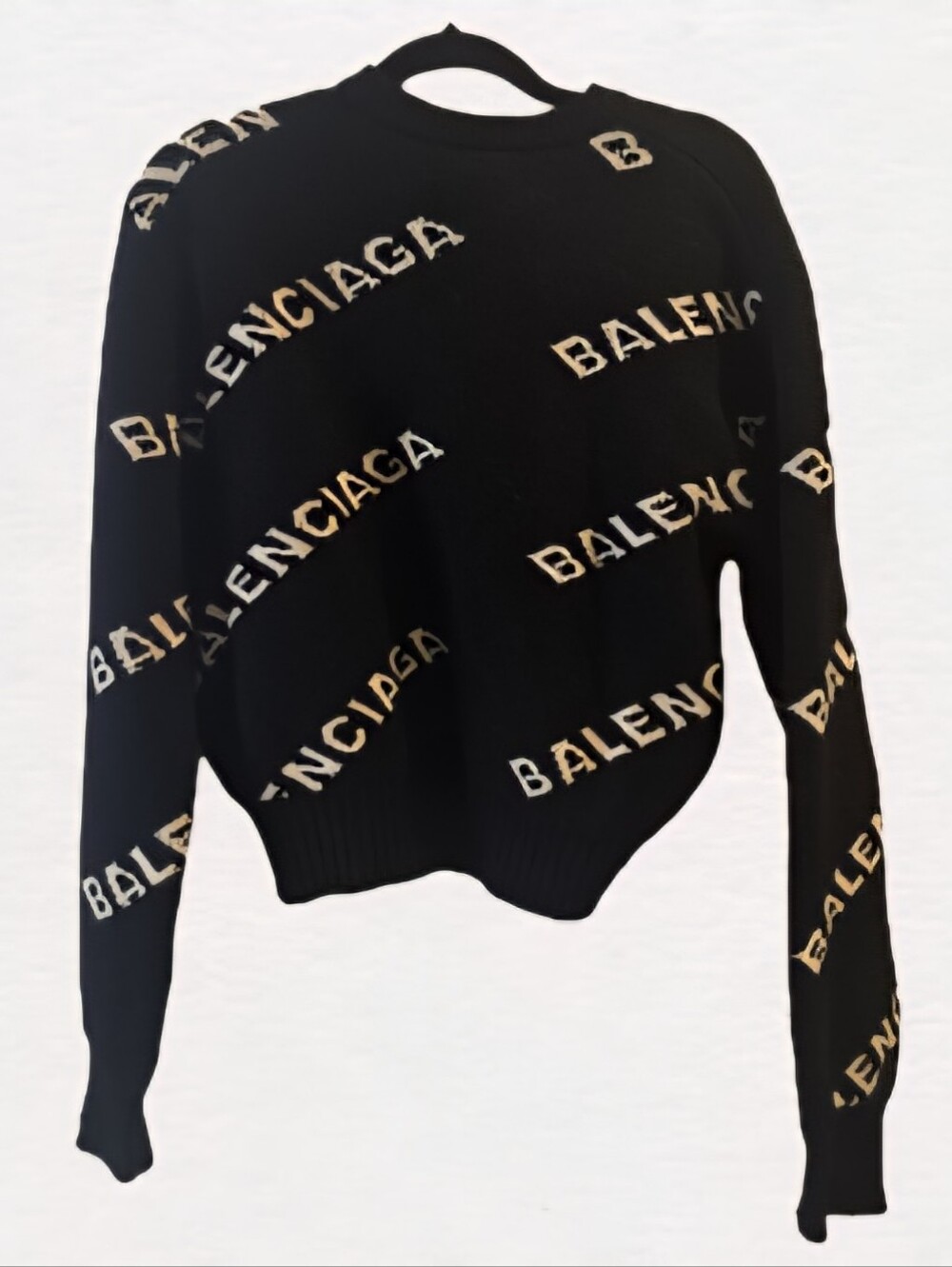 Balenciaga Black Logo Knit Sweater